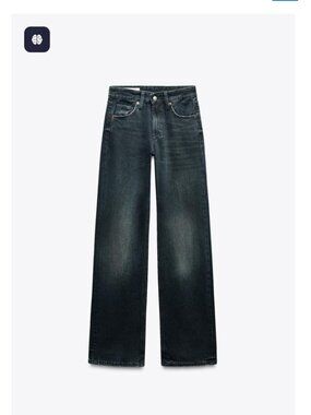 ZARA MID-RISE WIDE LEG JEANS